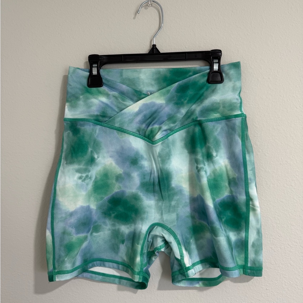 Buffbunny Collection Green Tie-Dye Athletic Shorts